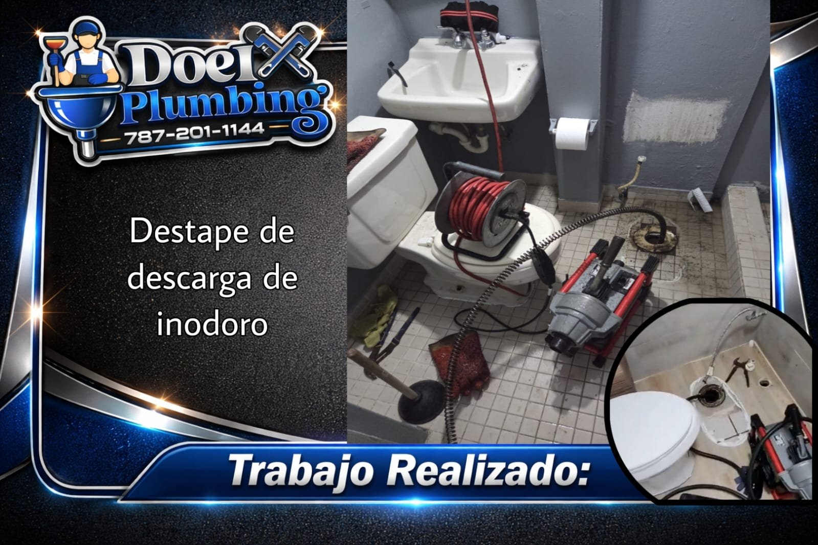 Destape de descarga de inodoro